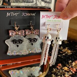 Betsy Johnson ghost earrings for two pairs brand new never been worn